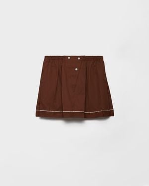 Prada Cotton Miniskirt - Brown