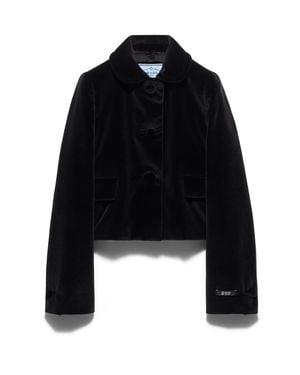 Prada Single-Breasted Velvet Jacket - Black