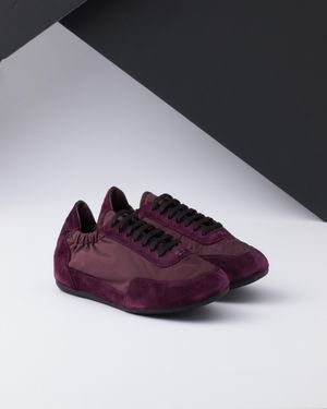 Prada Collapse Re-Nylon And Suede Trainers - Purple