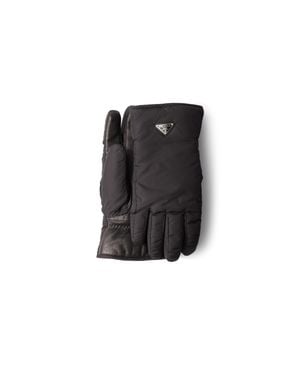 Prada Handschuhe Aus Re-Nylon, Herren, Größe 10 - Schwarz