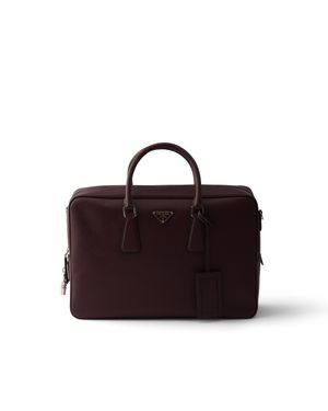 Prada Saffiano Leather Work Bag - Purple