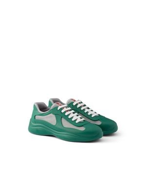 Prada America's Cup Soft Rubber And Bike Fabric Sneakers - Green