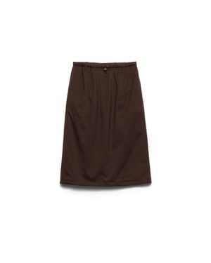 Prada Reversible Cotton Jersey And Re-Nylon Skirt - Brown