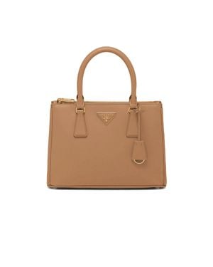 Prada Galleria Medium Saffiano Leather Bag, Caramel - Brown