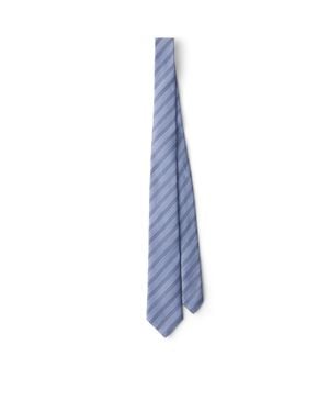 Prada Linen Blend Tie - Blue