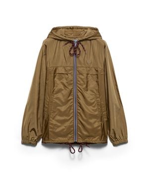 Prada Lightweight Re-Nylon Hooded Raincoat - Natural