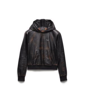 Prada Nappa Leather Hoodie - Black