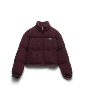 Prada Cropped Cashmere And Wool Down Jacket - Red