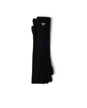 Prada Wool Knit Gloves - Black