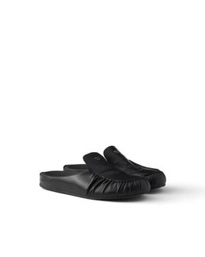 Prada Leather Mules, Size 5 - Black