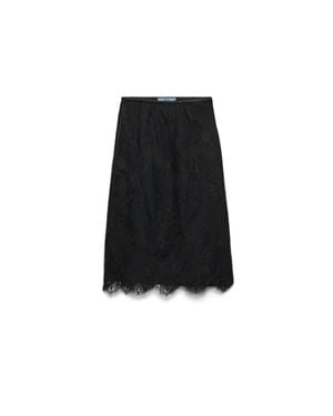 Prada Lace Pencil Skirt - Black