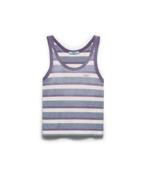 Prada Bayadere Stripe Jersey Tank Top, /Iris - Blue