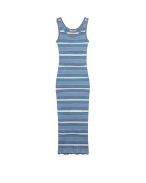 Prada Striped Cotton Dress, Periwinkle - Blue
