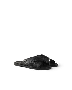 Prada Crisscross Slides - White