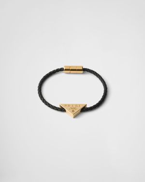 Prada Braided Nappa Leather Bracelet - Blue