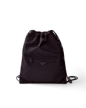 Prada Rucksack Mit Kordelzug Aus Re-Nylon - Schwarz