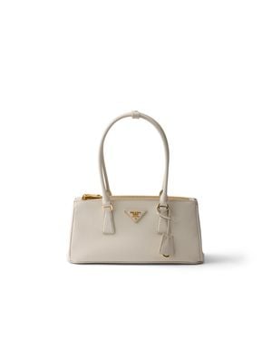 Prada Galleria Mittelgroße Tasche Aus Saffiano-Leder, Damen - Weiß