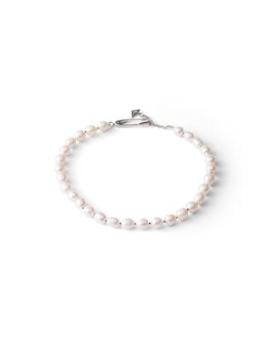 Prada Metal And Pearl Necklace - White