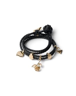 Prada Braided Nappa Leather Bracelet - Black