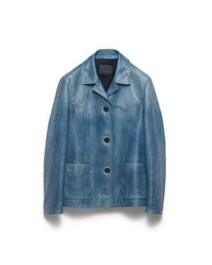 Prada Nappa Leather Jacket - Blue