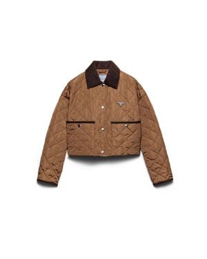 Prada Light Re-Nylon Cropped Jacket - Brown