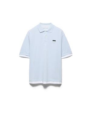 Prada Poloshirt Aus Baumwolle, Herren, Größe - Blau