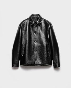 Prada Nappa Leather Caban Jacket Clothing - Black