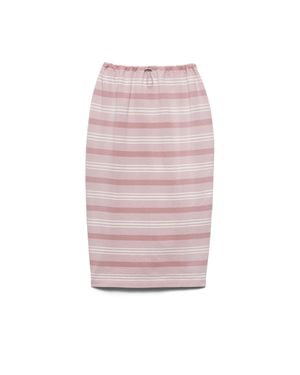 Prada Bayadere Print Piqué Skirt, Alabaster - Pink