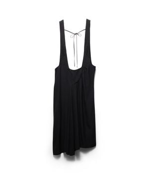 Prada Satin Sablé Dress With Suspenders - Black