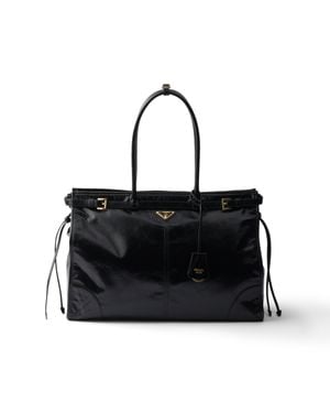 Prada Bonnie Extra-Large Leather Bag - Black