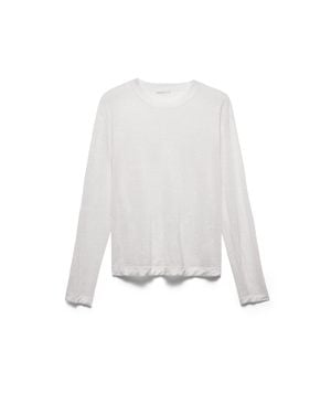 Prada Long-Sleeved Linen And Silk Jumper - White