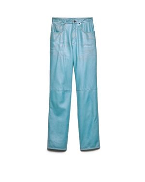Prada Leather Pants - Blue