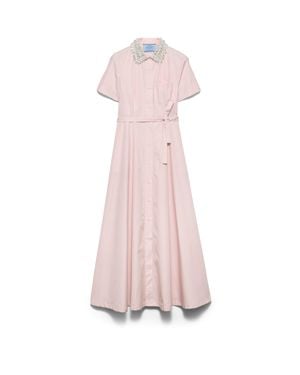 Prada Abito Chemisier Ricamato - Rosa