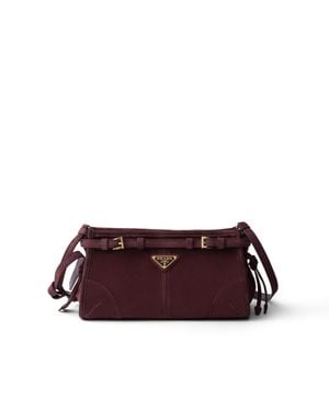 Prada Small Suede Bonnie Top-Handle Bag - Purple