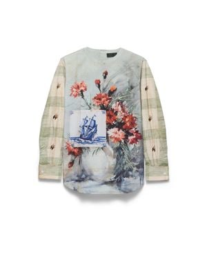 Prada Printed Cotton Shirt, Cloudy - White