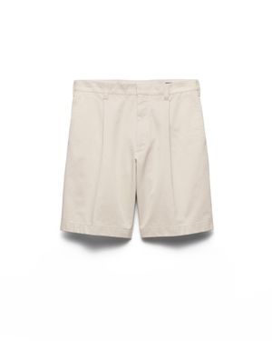 Prada Cotton Bermudas, Limestone - White