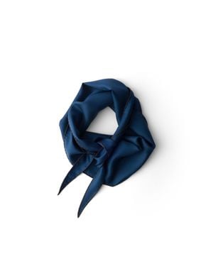 Prada Printed Twill Scarf - Blue