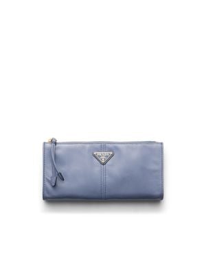 Prada Leather Pouch - Blue