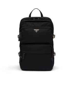 Prada Re-nylon And Saffiano Leather Backpack - Black