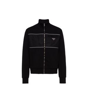 Prada Sweatshirt With Re-Nylon Details - Black