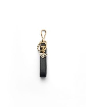 Prada Saffiano Leather Keychain - White
