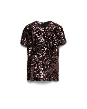 Prada Embroidered Sequin Top - Black
