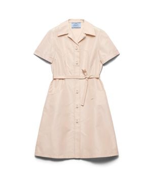 Prada Faille Shirt Dress - Natural