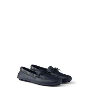 Prada Leather Driving Shoe, Size 5 - Blue