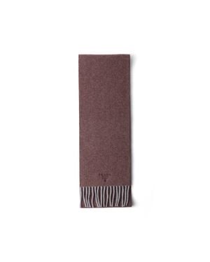 Prada Cashmere And Wool Scarf - Purple