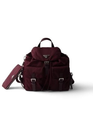Prada Medium Re-Nylon Backpack With Pouch - Red