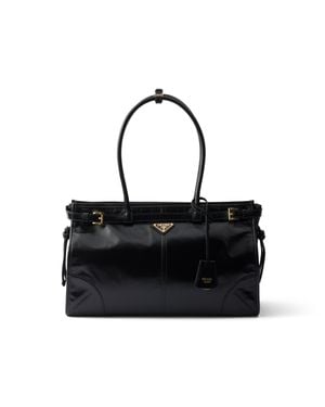 Prada Bonnie Large Leather Handbag - Black