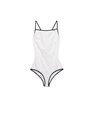 Prada Einteiliger Badeanzug Aus Jersey, Damen, Größe - Weiß