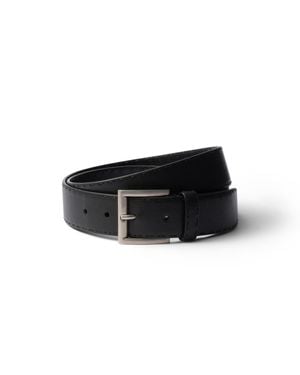 Prada Ceinture En Cuir À Effet Vieilli, Homme, Taille - Noir