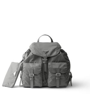 Prada Sac À Dos Moyen En Re-Nylon, Femme - Gris
